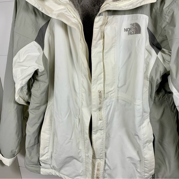 North Face Jacket Women XL Hyvent Full Zip Waterproof Ski Gray & White NO HOOD - Picture 13 of 16